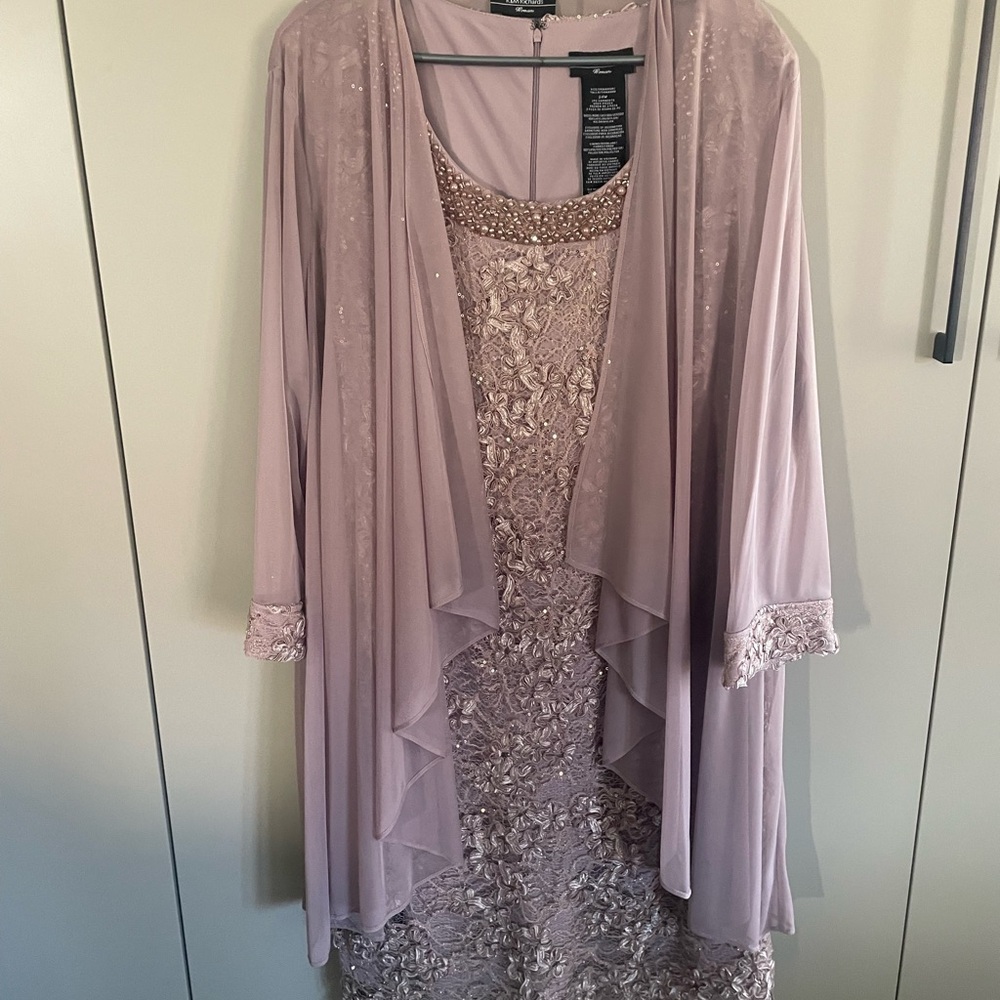 R&M Richards Lavender Embroidered Dress